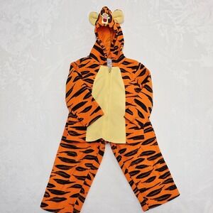 Disney Tigger Costume PJs‎ Pajamas Sleepwear Toddler 24M Orange Black Stripes